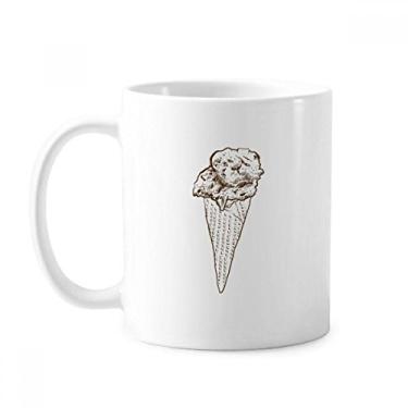 Imagem de Caneca de sorvete de cerâmica com desenho de chocolate crocante e xícara de porcelana
