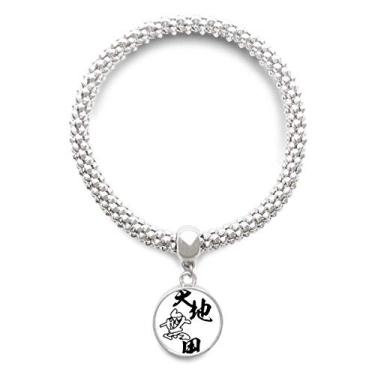 Imagem de DIYthinker Pulseira de prata com pingente de corrente ajustável World is Useless