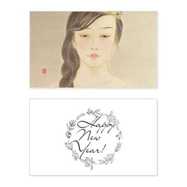 Imagem de Bela Coroa Real Aquarela Chinesa Ano Novo Festival Cartão de felicitações Bless Mensagem Presente