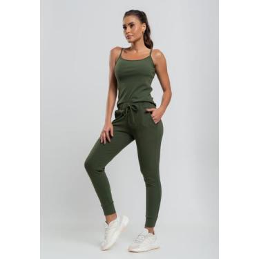 Imagem de Calça Jogger Comfy Malha Canelada Verde Salvatore Fashion