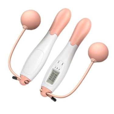 Imagem de YIJU Corda de Pular Sem Fio, Corda de Saltar para Treino Eficaz, Rosa Branco