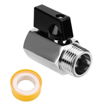 Imagem de Válvula de drenagem para aquecedor de água quente RV, válvula de drenagem de substituição para aquecedor de água RV de latão de 1/5.1 cm com fita PTFE, boca larga, plugue de drenagem fácil de