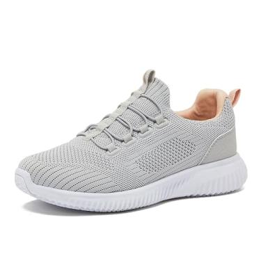 Imagem de Avia Air Slip On Shoes for Women - Casual Comfortable Athletic Tennis Walking Sneakers for Women with Memory Foam - Silver Grey, 6 Wide