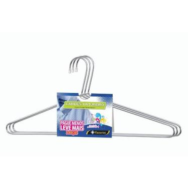 Imagem de Cabide Tintureiro Cromado Organização Roupa Armario - Kit com 3 unidad