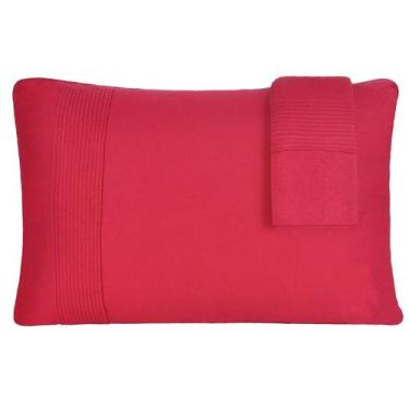 Imagem de Kit  2 fronhas na cor Cereja em malha lisa Bella cama Pala Decorativa-
