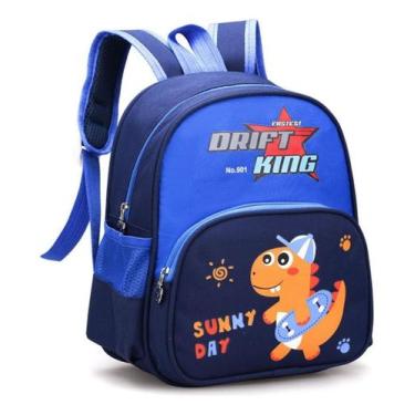 Imagem de Mochila Escolar Infantil Unissex Passeio Viagem Creche - Alwy, Dino Az