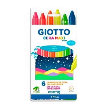 Imagem de Giz Giotto Cera Neon 6 Cores Neons