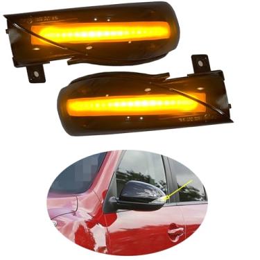Imagem de 2 luzes de seta espelhadas dinâmicas sequenciais adequadas para Mazda 3 2008-2014, Mazda 6 2007-2015, par de lâmpadas indicadoras de LED do lado do motorista e do passageiro, lente fumê âmbar