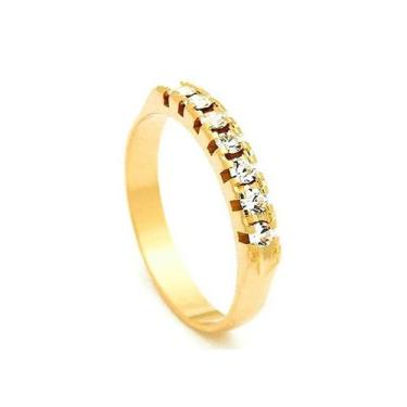 Imagem de Anel Meia Aliança Aparador Banhado A Ouro 18k Zirconia 1 Unidade - AIE