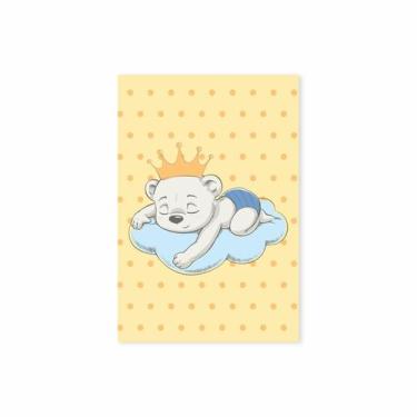 Imagem de Placa Decorativa Infantil Ursinho Príncipe na Nuvem 20x30cm - Quartinh