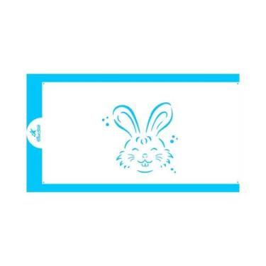 Imagem de Stencil rostinho de coelho páscoa blue star