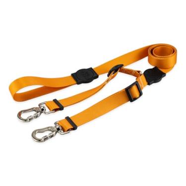 Imagem de Mood Pet Coleira Guia Dupla Para Cães Cachorro Adestramento Passeio Porte Grande Médio Pequeno (Caramel, G)