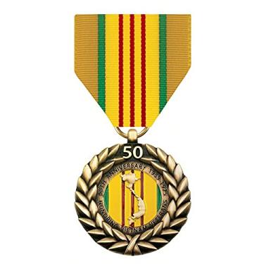 Imagem de MEDALS OF AMERICA EST. 1976 Medalha comemorativa do 50º aniversário do Vietnã, Bronze, tamanho �nico