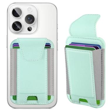 Imagem de Miroddi Carteira MagSafe 2023 com capa de privacidade, suporte magnético para cartão para iPhone 14, modelos iPhone 13/12, carteira de couro MagSafe, serve para 7 cartões, bloqueio RFID para cartão de