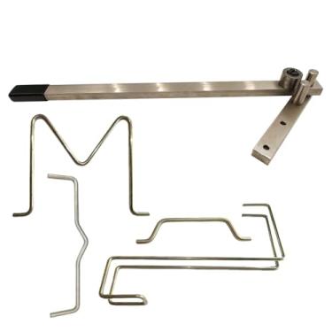 Imagem de Dobrador de dobra manual; ferramenta de formação de haste. Haste de aço inoxidável suave para construção de aço. Mini dobrador de tubos, dobrador manual de vergalhões, ferramenta de dobra de bancada