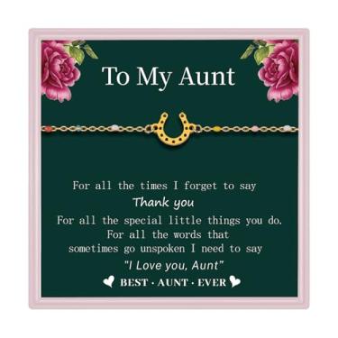 Imagem de AINILOVE Pulseiras de ferradura para mulheres, banhado a ouro 14k, pulseira de elos de ferradura de aço inoxidável para mãe, filha, irmã, amiga, cavalo, presentes para amigas, irmãs, amantes de