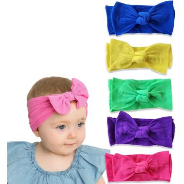 Imagem de Kit 5 Faixinhas Carnaval Turbantes Exclusivos de Bebê Laços Para Carnaval