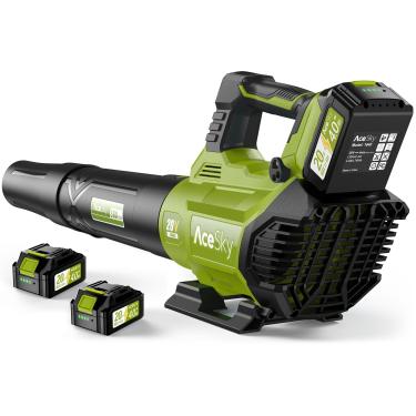 Imagem de Soprador de folhas sem fio – Atualização 2025 150.000RPM e 3 níveis de velocidade soprador elétrico de folhas com 2 pilhas e carregador de 4,0Ah, soprador de tubo de extensão para cuidados com o