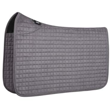 Imagem de Tackmore Almofada de sela quadrada acolchoada para todas as finalidades, respirável, absorvente de choque, confortável para cavalos, cinza claro