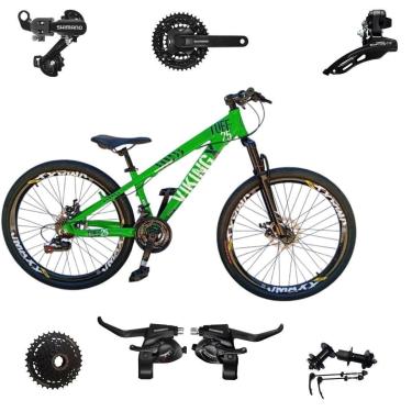 Imagem de Bicicleta 26 VikingX T25 24v Freeride Shimano K7 Cubo e Catraca Pneu Balão Flame-Unissex