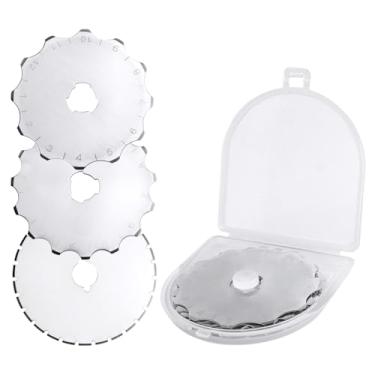 Imagem de Mesee 9 lâminas de corte de borda de crochê 45 mm lâmina de corte rotativa perfurante 12/15/35 dentes lâminas de cortador de ponto de salto lâmina rotativa de substituição para cortar tecido de