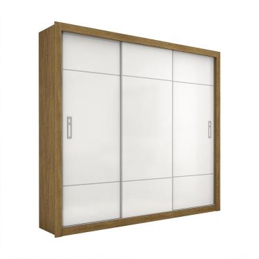 Imagem de Guarda Roupa Roupeiro Lotse 3 Portas De Correr 4 Gavetas Carioca Cinamomo Branco