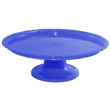 Imagem de Suporte Para Bolo Azul Escuro Com Borda Rendada - 26cm