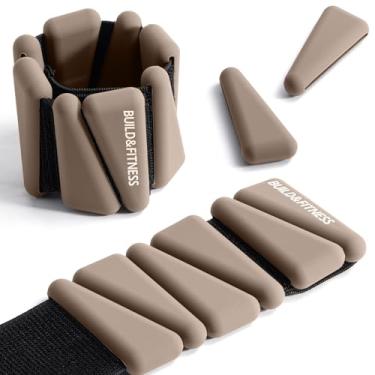 Imagem de Peso de Pulso e Tornozelo, Unissex, Faixas Ajustáveis, para Exercícios, Conjunto de 2 (500 ou 1.000 g cada / 1 kg ou 2 kg no total), Para Corrida, Caminhada, Ioga, Dança, Aeróbica, Pilates, Mocha