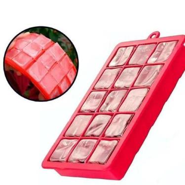 Imagem de Forma de Gelo Água de Coco Para Drink Retangular de Silicone Para 15 c