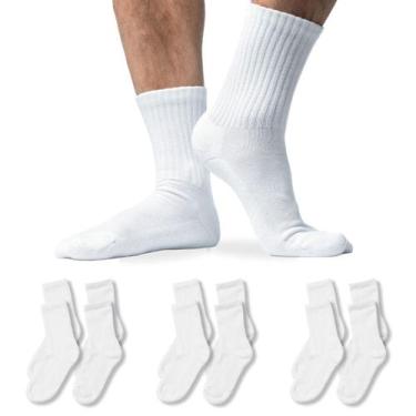 Imagem de Kit 6 Pares Meia Cano Longo Respirável Esportiva Academia - Genérico, 
