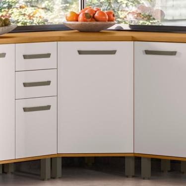 Imagem de Balcão De Canto Oblíquo 80cm Rita Freijó-off Acetinado Z44 - Mpozenato