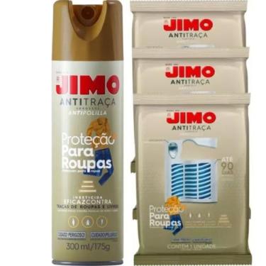 Imagem de Kit 1 Anti Traça Spray 300ml Jimo + 3 Cartela Antitraça Jimo