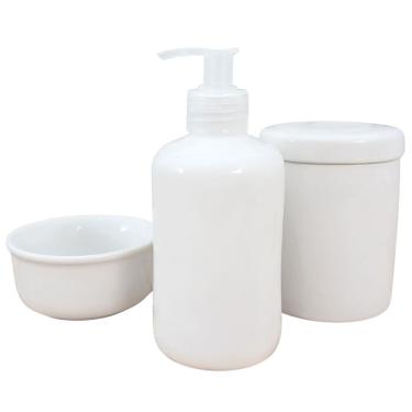 Imagem de Kit Higiene Bebê Lavabo 3 peças Porcelana Branca