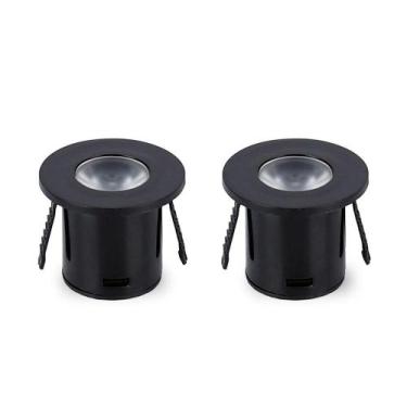 Imagem de Kit 2 Spot Para Móvel Taschibra Pik Led Redondo Preto Bivolt 6500k Luz