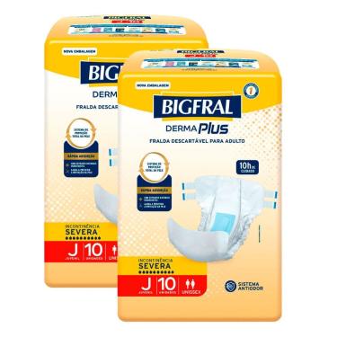 Imagem de Kit 2 Fralda Bigfral Derma Plus Juvenil 10 Unidades Cada