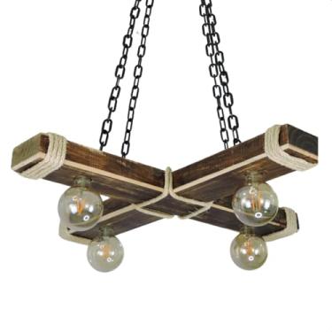 Imagem de Luminária Pendente Caibro com Corda de Sisal – Rústico e Sofisticado (Betume Escuro)