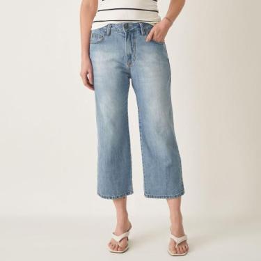 Imagem de Calça Jeans Pantacourt Reta Delavê - Bloom, Jeans delavê, 46