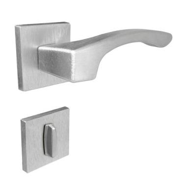 Imagem de Fechadura Onix Banheiro Roseta Escovado 55mm União Mundial - Unio Mund