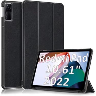 Imagem de USTIYA Capa para Xiaomi Redmi Pad 2022 10,61 polegadas, Couro Protector, Feita de PC + PU, com Função de Acordar/Aativar (Preta)