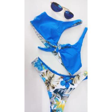 Imagem de Biquini azul versátil sem bojo - Camila jau