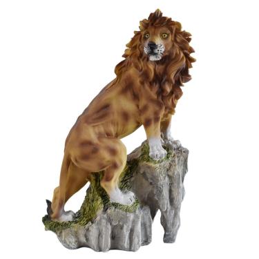 Imagem de Escultura Estátua de leão rugindo em resina de leão em estilo chinês