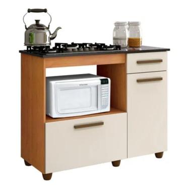 Imagem de Balcão Para Cooktop 5 Bocas Violeta Kaiki Móveis Nature Off White