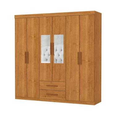 Imagem de Guarda Roupa Aries 6 Portas Com Espelho E Sem Pe Carioca Moveis Cinamomo