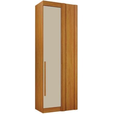Imagem de Guarda Roupa Modulado Individual Canto Orion Cinamomo Off White 1 Porta Leifer Móveis