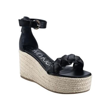 Imagem de Calvin Klein Sandália feminina Thea Wedge, Preto, 8
