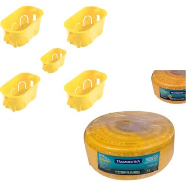 Imagem de Kit C/ 5 Caixa Drywall 4x2 + Eletroduto 3/4 10m