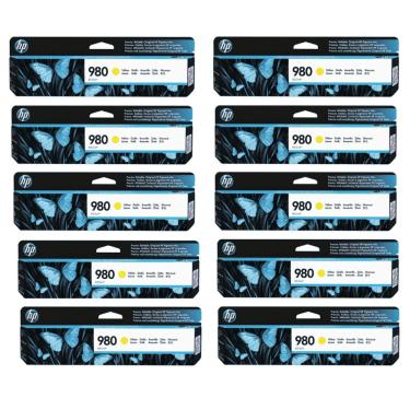 Imagem de Cartucho De Tinta Hp 980 Amarelo D8j09a D8j10a Ax585z X555dn X555xh X585dn X585f Kit 10x