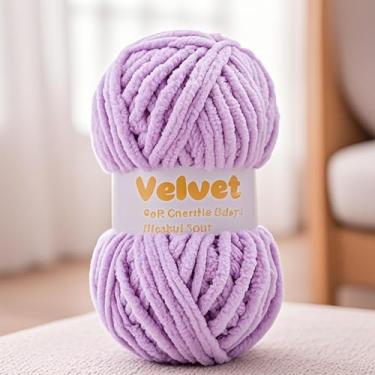 Imagem de Fio de chenille grosso macio para crochê e tricô de veludo para Amigurumi, artesanato DIY 100 g/65 m