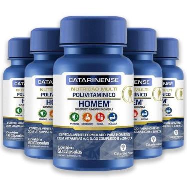 Imagem de Kit 5 Multipolivitamínico Homem Catarinense 60 Cápsulas, sem sabor