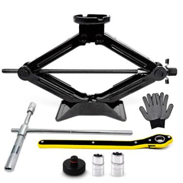 Imagem de BCJCLTS Macaco de carro para Tesla modelo 3/S/X/Y, kit de tesoura, conector de tesoura de carro para Tesla 2,5 toneladas, com kit de chave cruzada atualizado, almofadas específicas para Tesla, bolsa